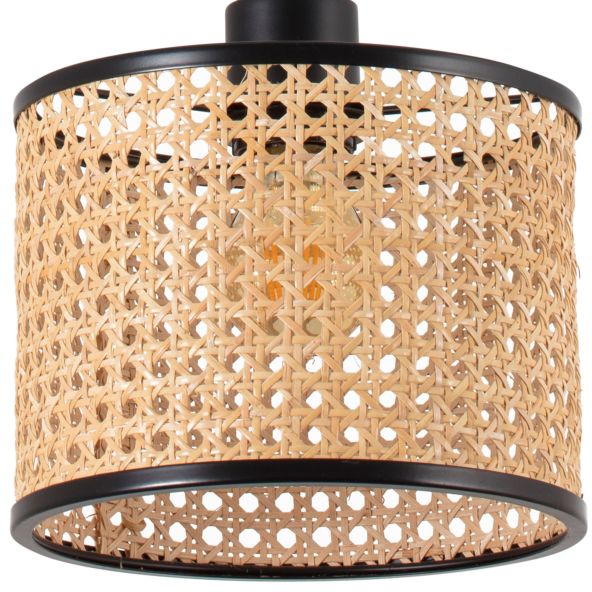 MAMBO 210 Lampada sospensione nera/ratan