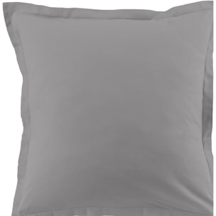 Paire De Taie D'oreiller 100%coton 57fils Anthracite