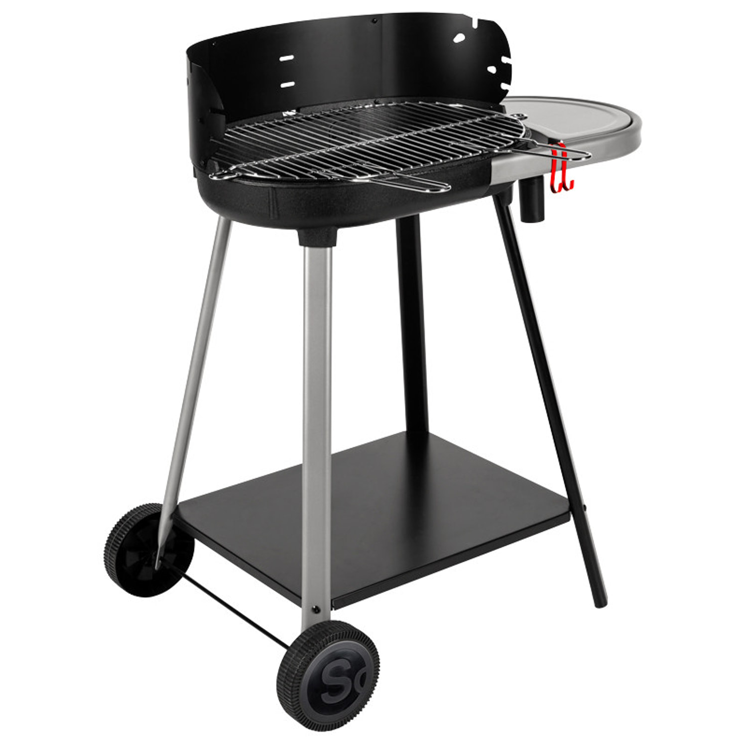Barbecue à charbon de bois Vulcano 2000 avec cuve en fonte et grille en acier chromé