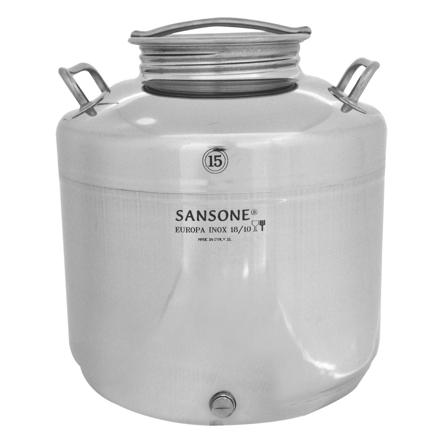 Sansone - contenitore per olio in acciaio inox 15 lt