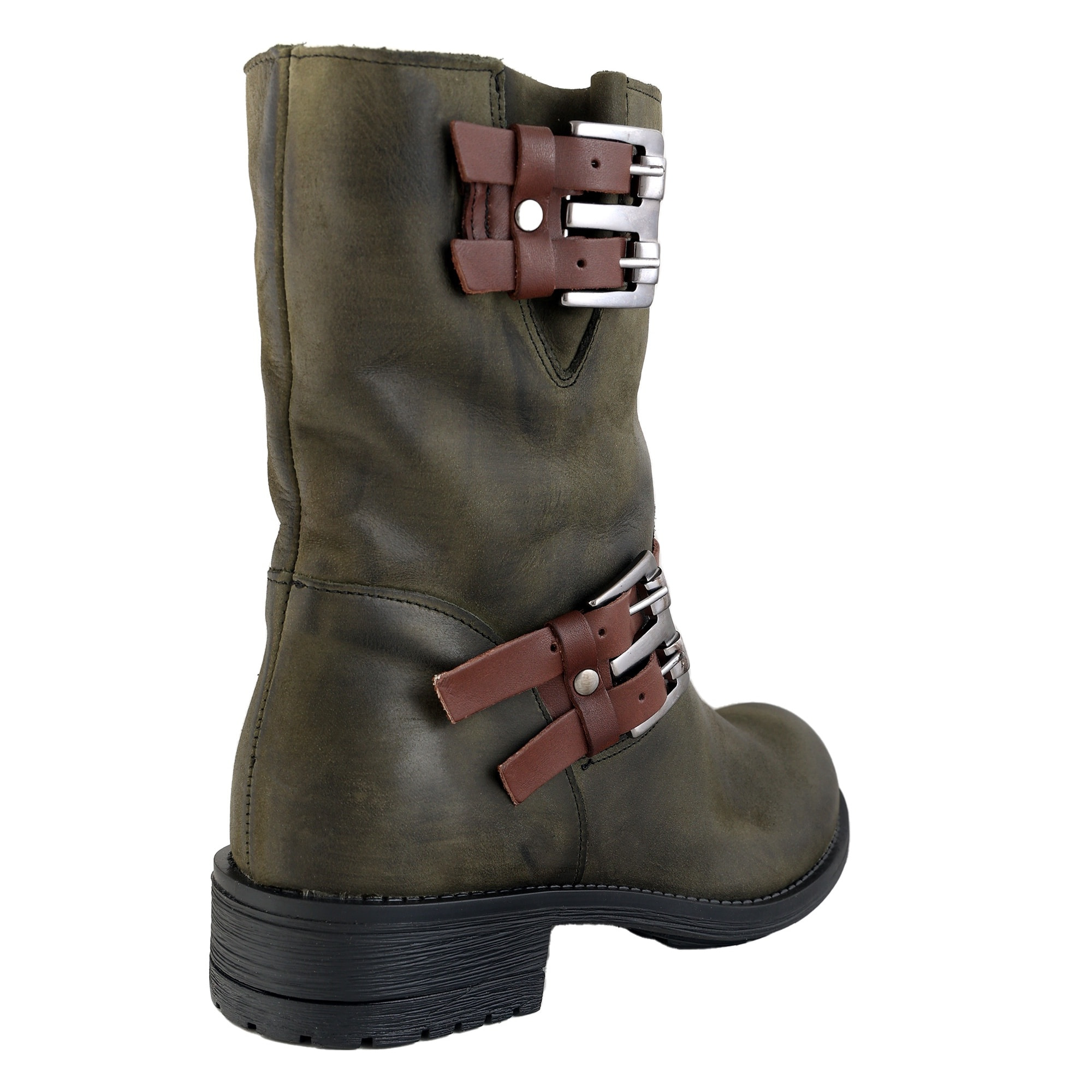 Stivaletti in pelle nabuk con cinturini