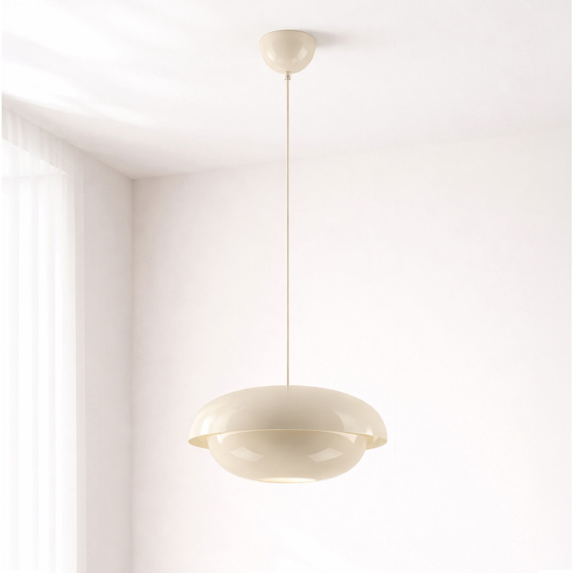 Suspension ronde en métal écru CHLOE