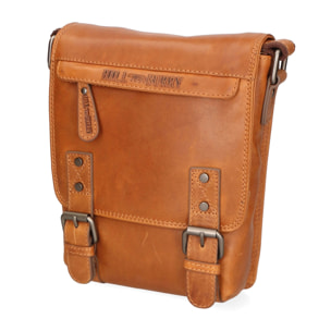 Borsa a tracolla da uomo - Modello False - 100% vera pelle - 23.0 x 17.0 x 5.0 cm