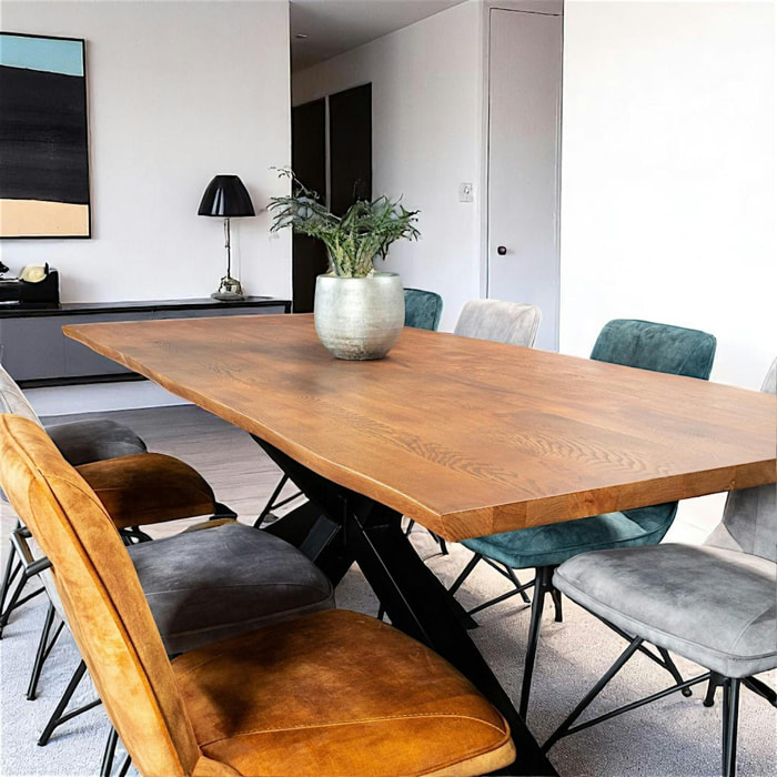 Table en chêne 200 cm bordures naturelles OKA
