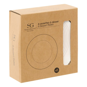 Lot de 6 Assiette dessert Sky lounge blanc D19xH2,1cm