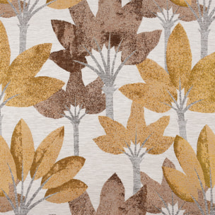 Rideau à oeillets jacquard motif végétal - Jaune