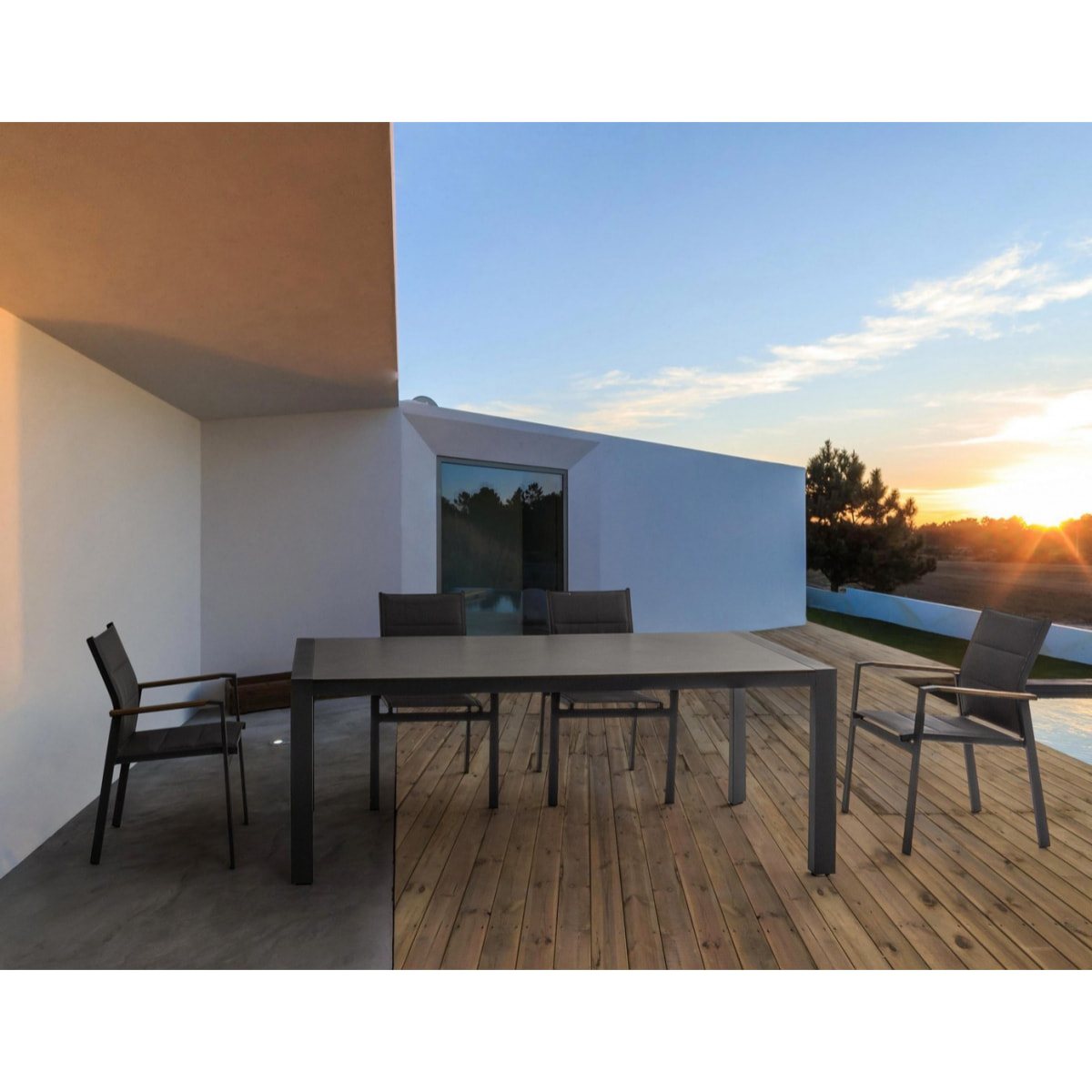 Set di 6 poltroncine KUBIK impilabili antracite