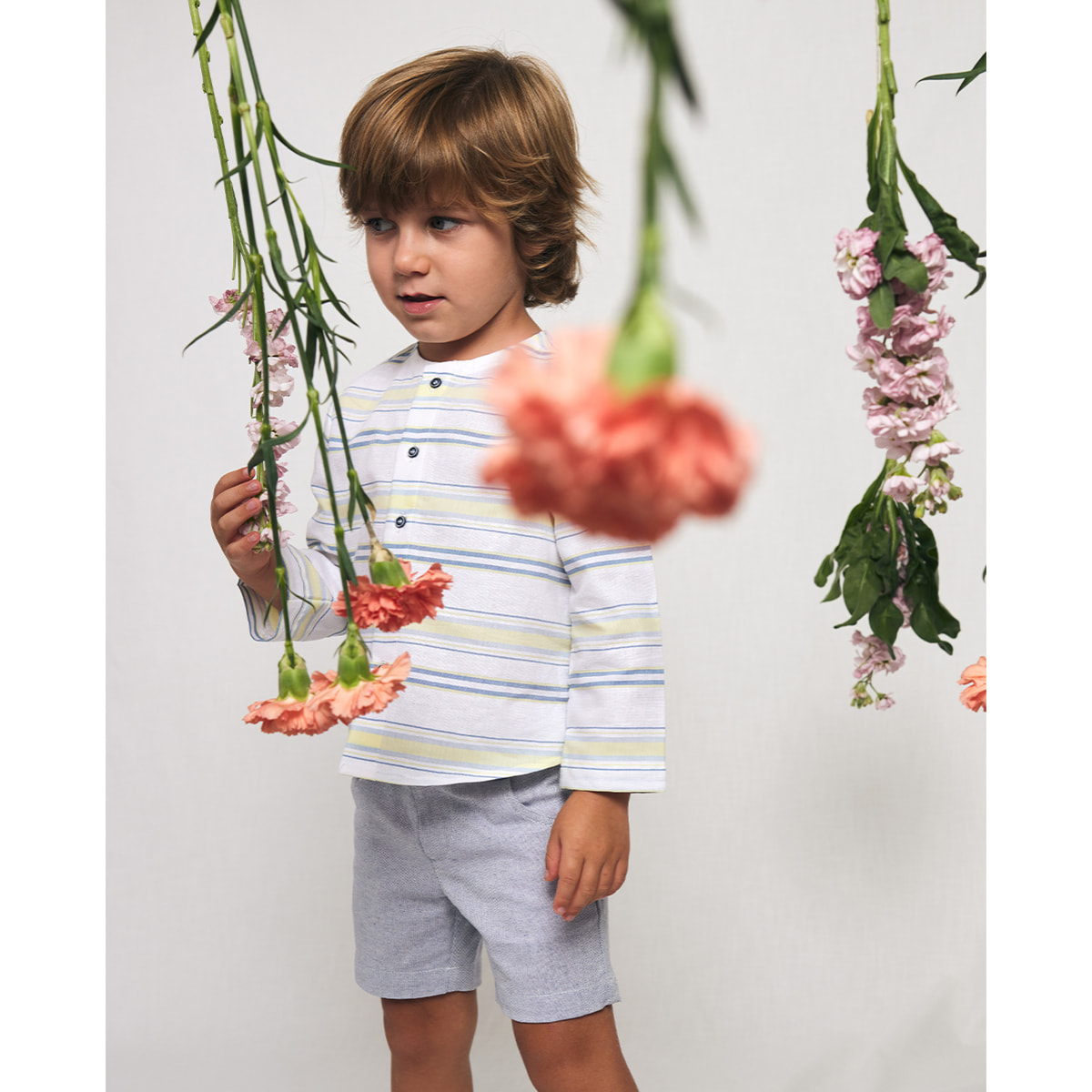 CAMISA RAYAS ANCHAS AZUL Y AMARILLO