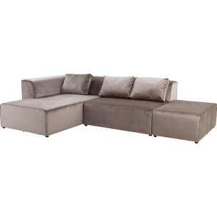 Canapé d'angle Infinity velours taupe Kare Design