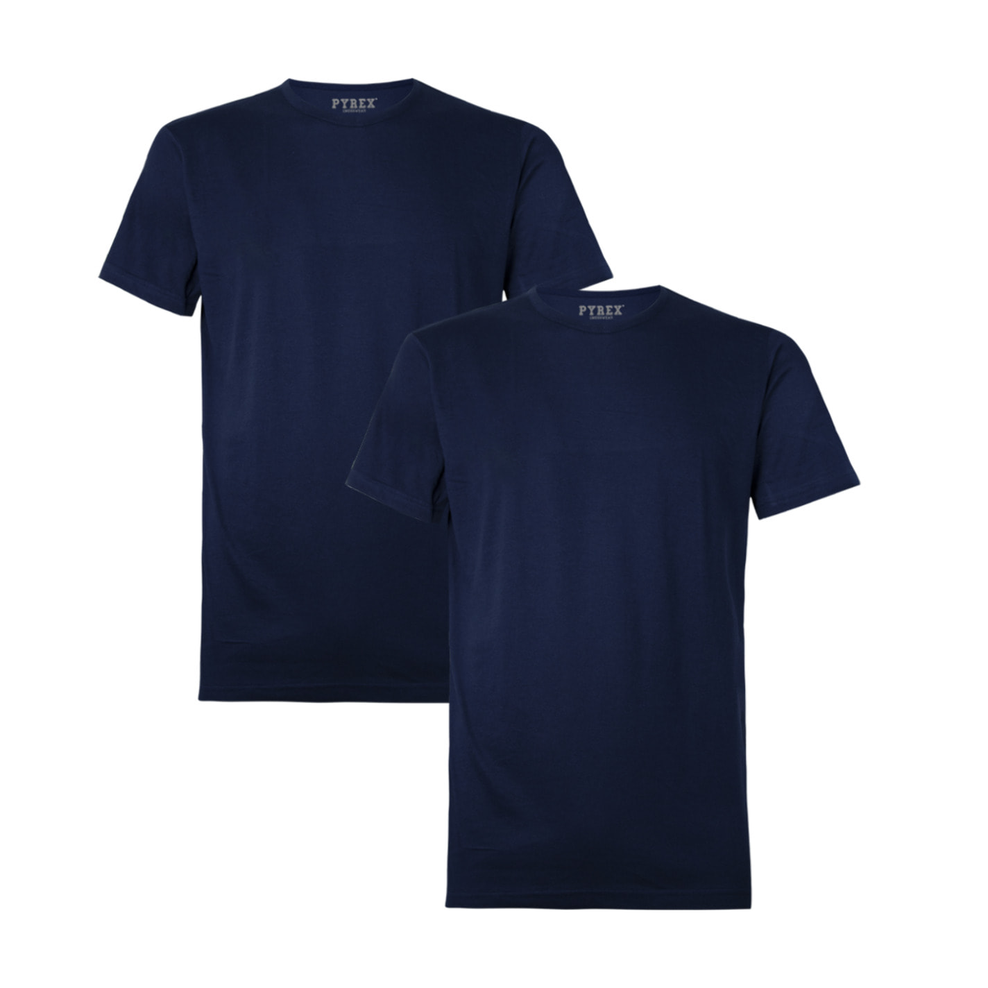 T-Shirt Uomo Pyrex Cotone Bielastico Art. PG30 Conf. 2 pz Girocollo Blu