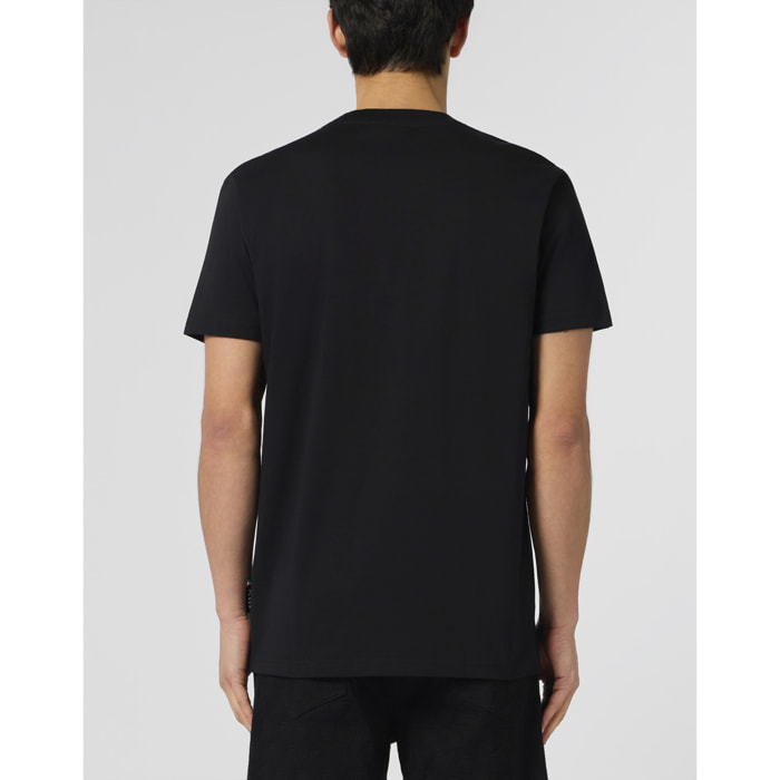 PHILIPP PLEIN Round Neck T-Shirt Chest Embroidery Skull