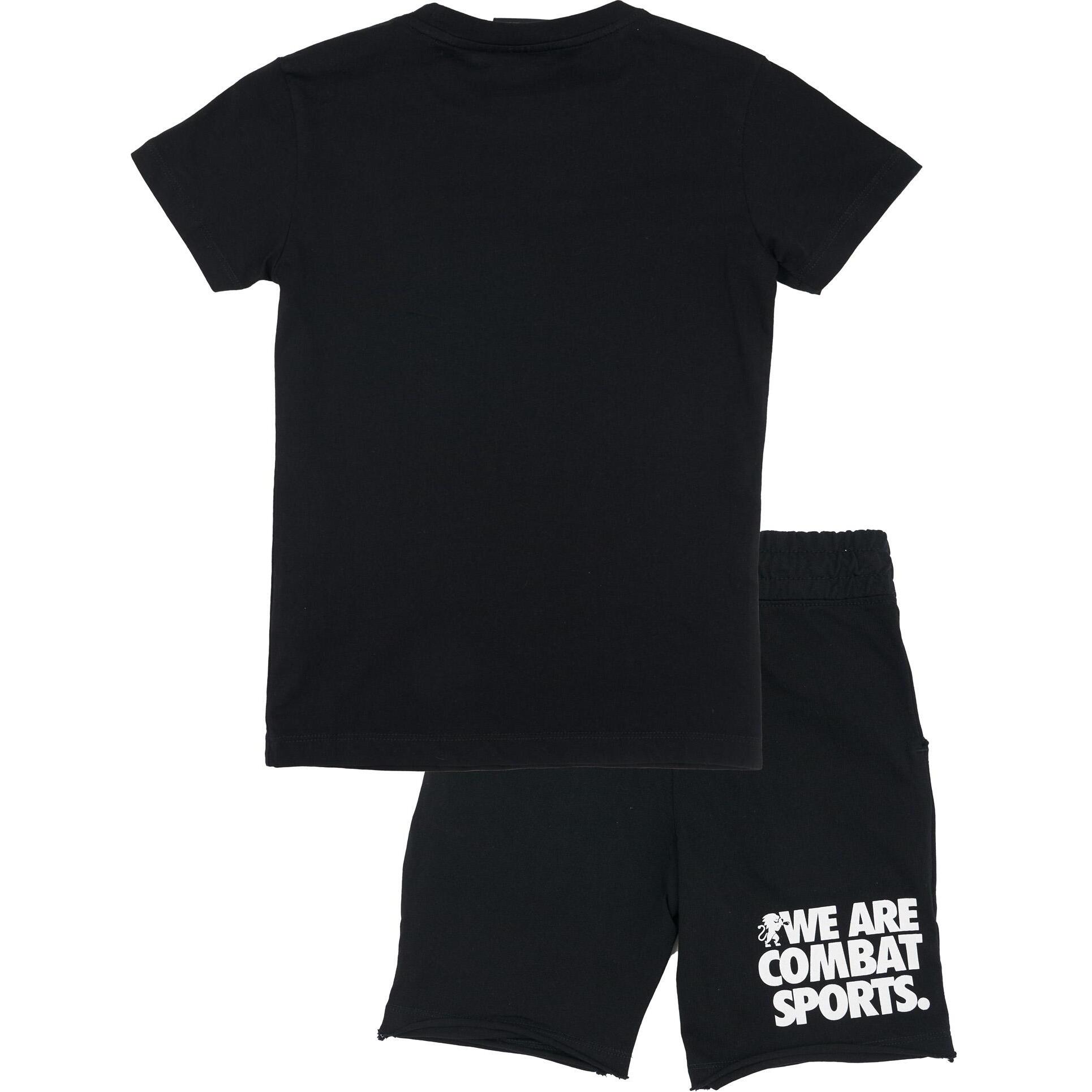 Set completo da bambino in cotone con t-shirt e pantaloncini Leone WACS