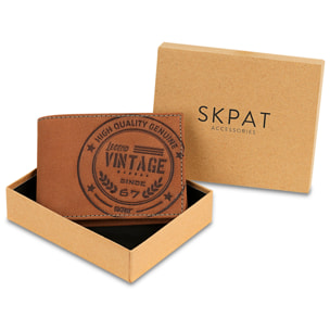 Cartera Hombre Piel Skpat Vintage Marron