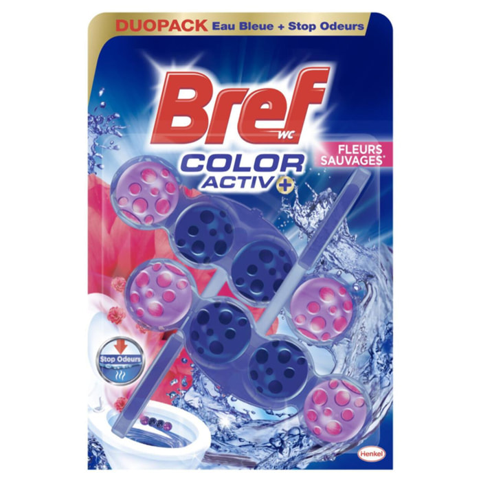 Lot de 4 - BREF WC Color Activ+ Fleurs sauvages - Duo-Pack