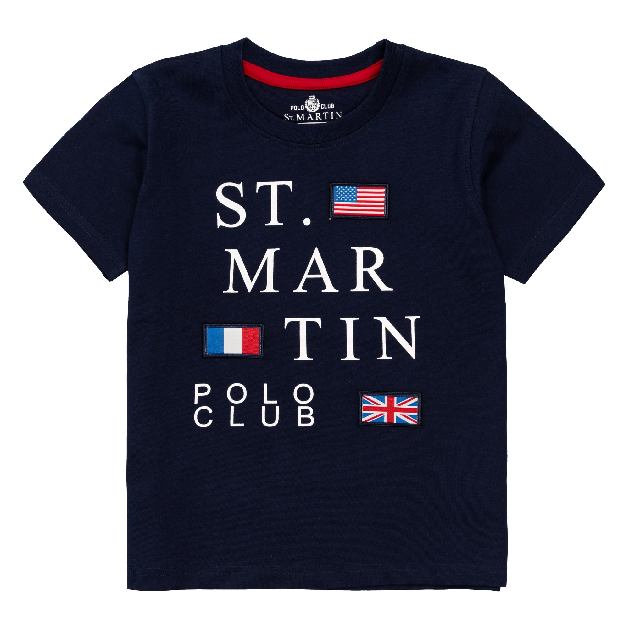 T-shirt maniche corte con stampa logo e bandierine