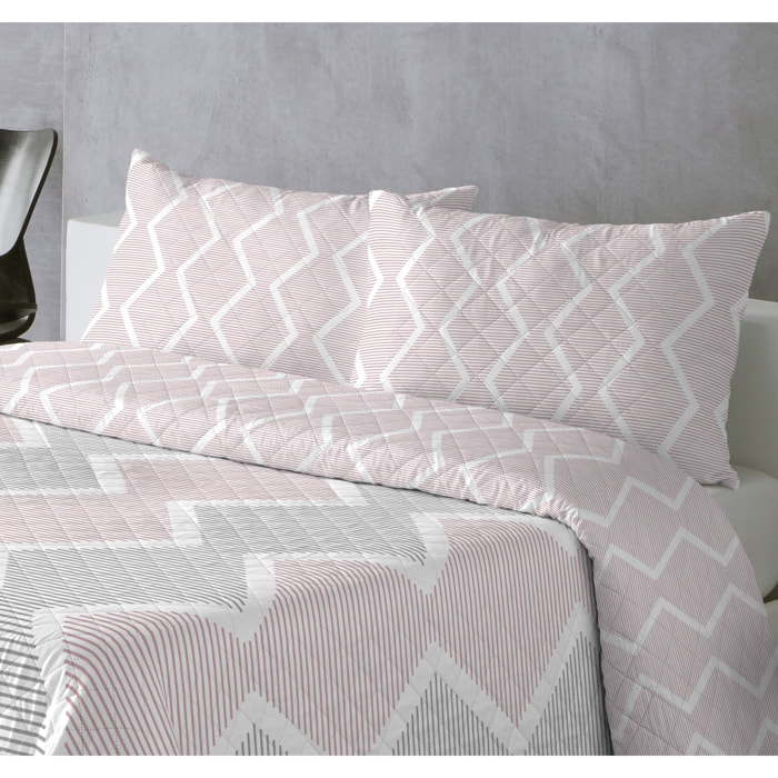 COLCHA ESTAMPADA REVERSIBLE AZURA MAGENTA