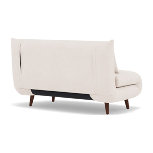 Lumi - Banquette convertible clic-clac 2 places en velours côtelé - Beige