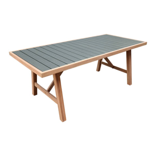 Table de jardin bois d'acacia et aluminium 8 places ELDORA
