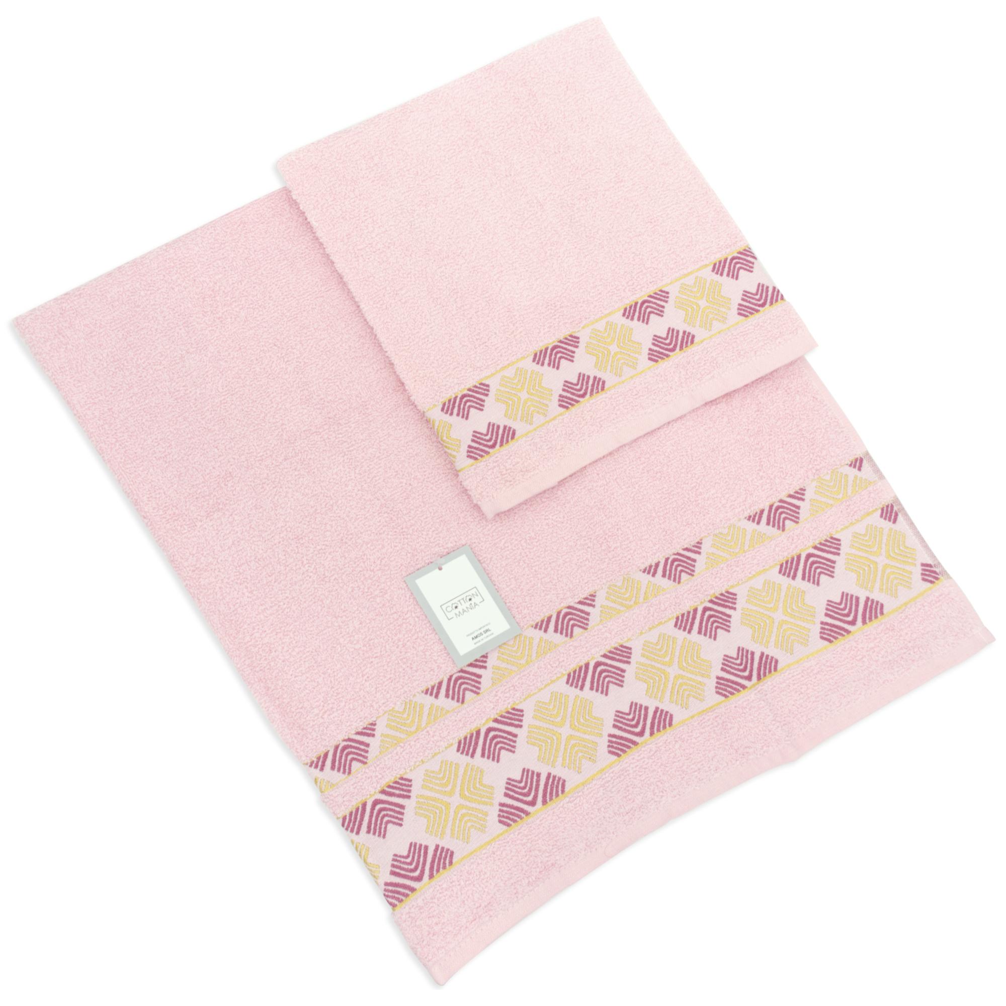 SET ASCIUGAMANI COTTON MANIA - CHARMS - ROSA