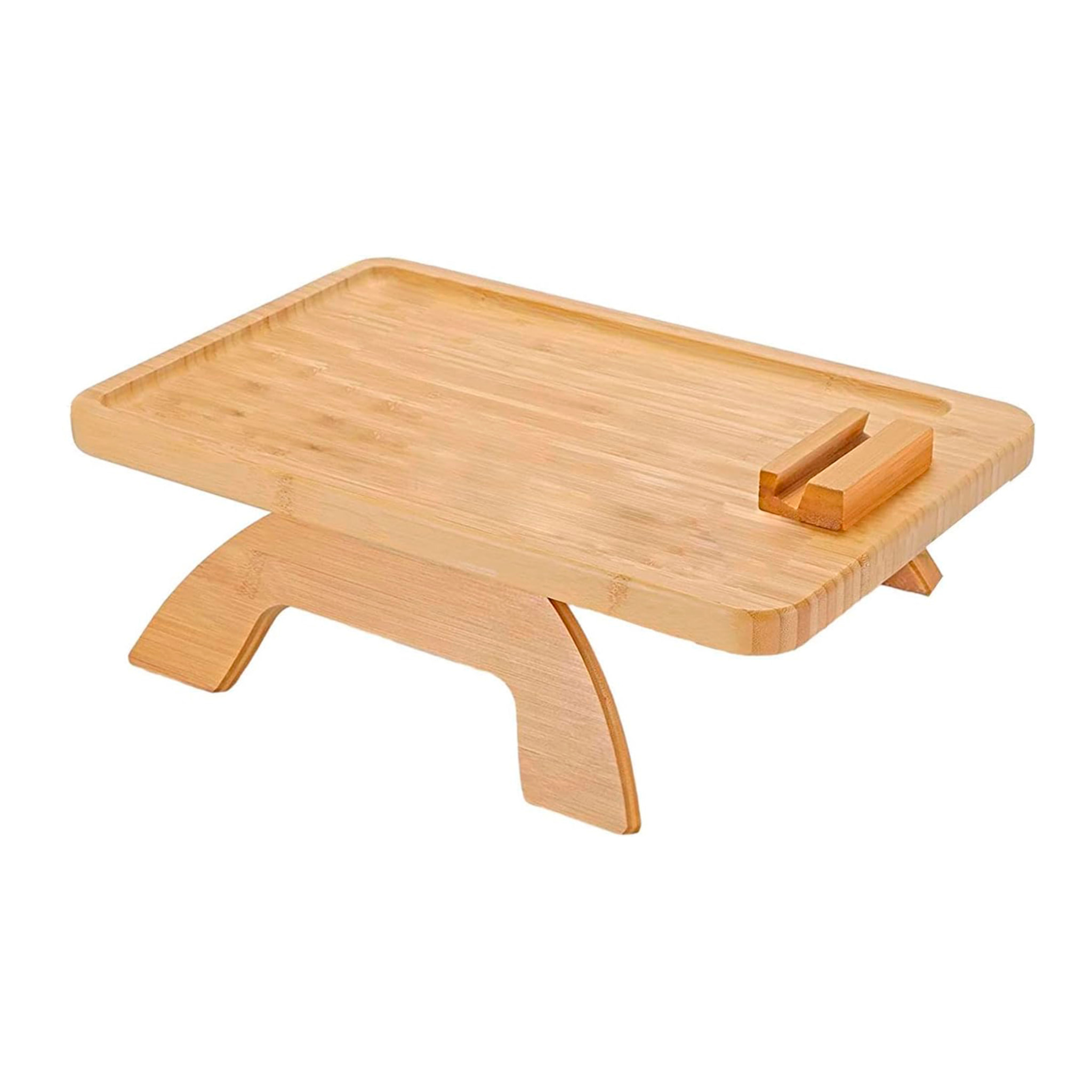 Bandeja rectangular personalizada para sofá con soporte giratorio 360 ° para tablet o teléfono móvil.