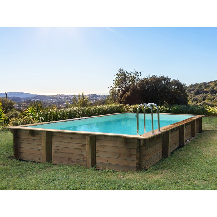 Piscine bois en kit rectangle "Sunrise " - 8.20 x 5.20 x 1.44 m