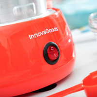 Macchina per zucchero filato InnovaGoods - acciaio inossidabile - rosso - 25,5x25,5x15 cm
