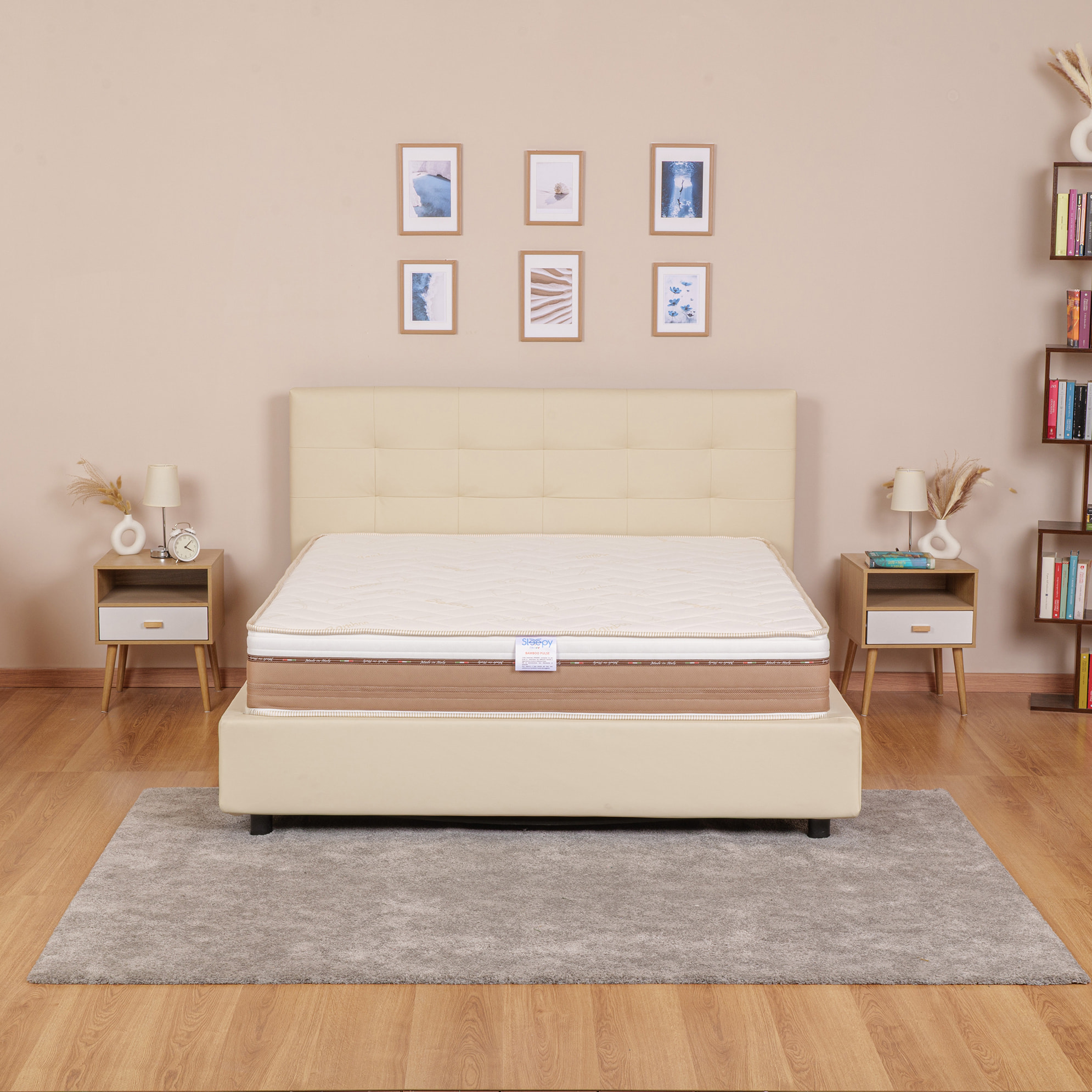 Materasso Memory 4 strati mod. BAMBOO PULSE Matrimoniale mis. 180x200 alto 25cm rivestimento sfoderabile - Sleepy Italy