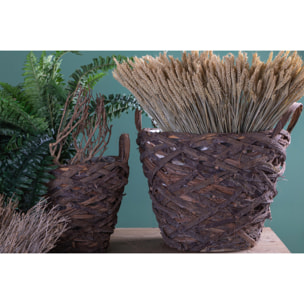 Set Di 2 Cesti In Materiale Naturale Con Manici. Altezza 26 Cm - Pezzi 1 - 51X45X46cm - Colore: Altro - Bianchi Dino - Cesti A Cachepot