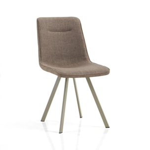 Lot de 4 chaises de salle à manger Tomasucci JESEFA', en tissu, marron, platine, 59 × 44 × 88 cm