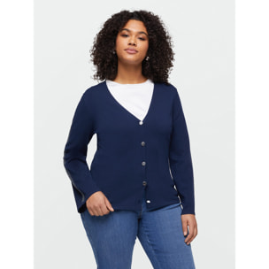 Fiorella Rubino - Cárdigan con viscosa LENZING™ ECOVERO™ y pedrería - Azul