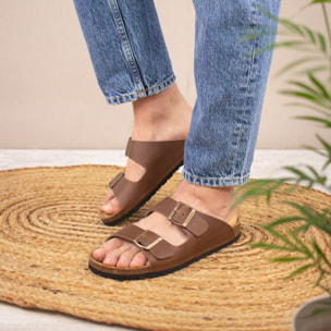 SANDALIA BABUNKERS MARRON