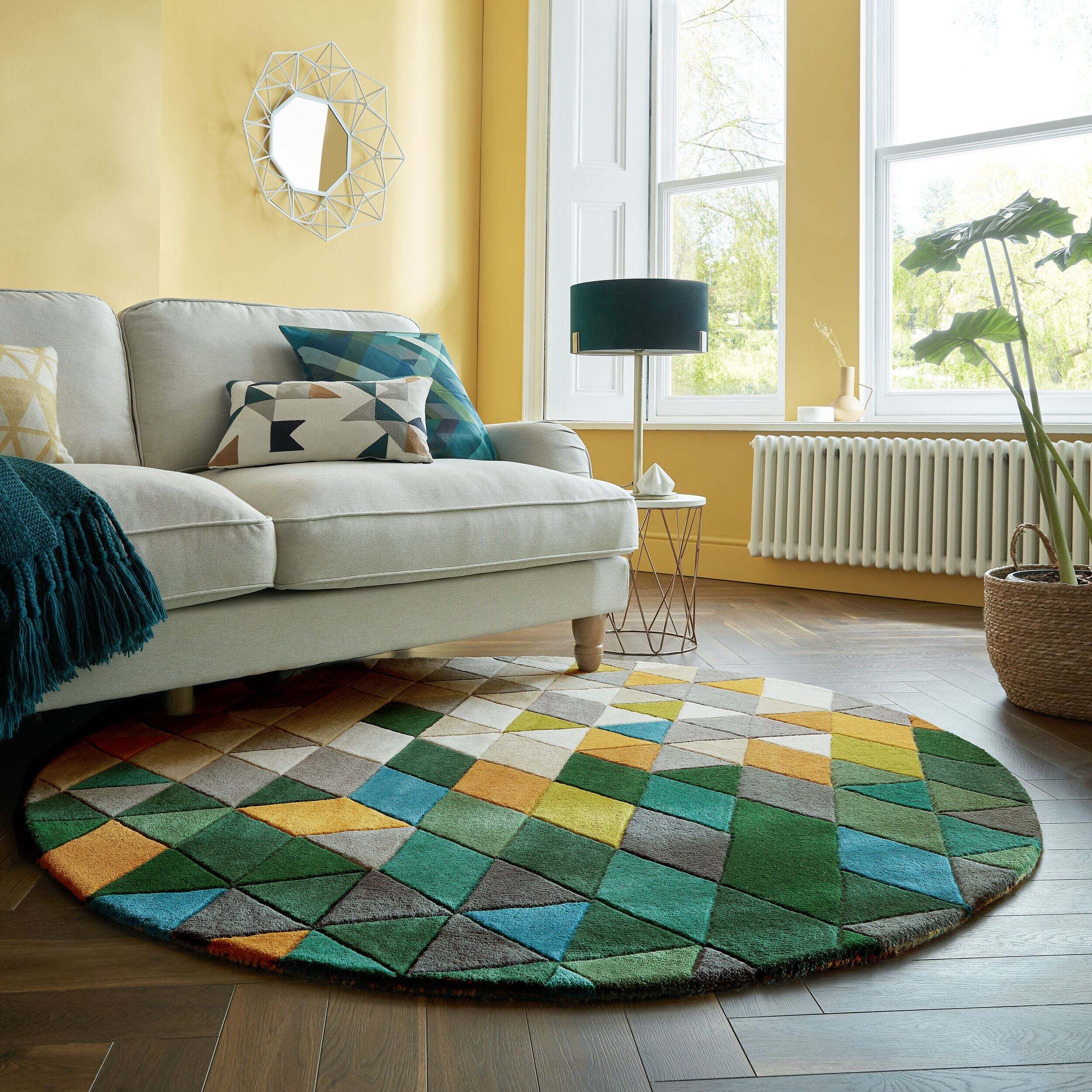 Tapis en laine rond PRISM
