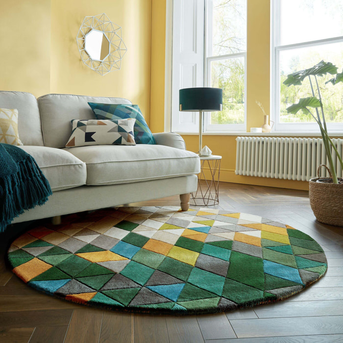 Tapis en laine rond PRISM