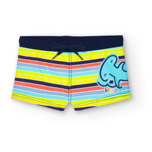 Bañador listado niño bebé estampado, rayas, azul marino