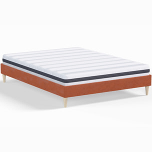 Pack lit en velours + Matelas ressorts et Mousse HR - DINA & HYGIOSPRING