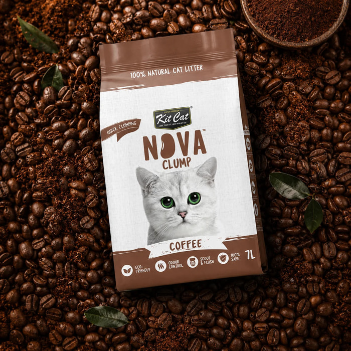 Pack 6 Kit Cat Arena Eco Nova Clump - Coffee 7 L Arena para gatos - Aroma Discreto Café