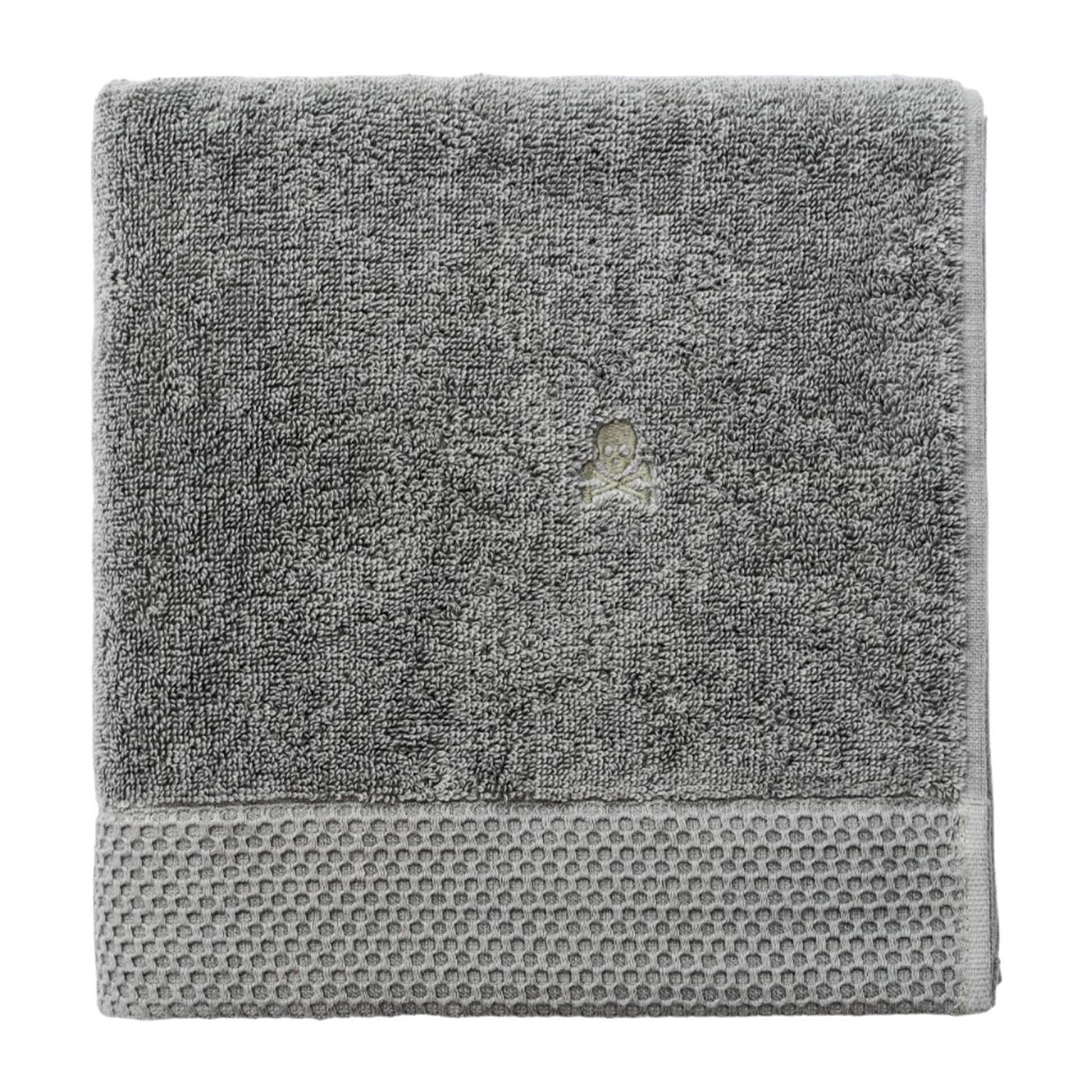 Juego de toallas nidus (30x50cm + 50x100cm + 90x150cm) 100% algodón en color verde agave con logo bordado scalpers home