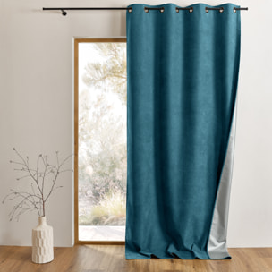 Rideau thermique occultant à œillets et réflecteur de chaleur - Bleu Paon