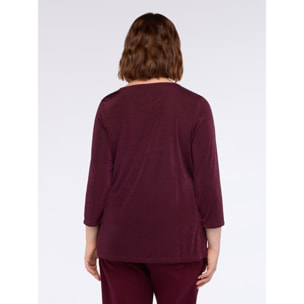 Fiorella Rubino - T-shirt con scollo asimmetrico - Bordeaux