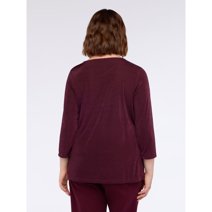 Fiorella Rubino - T-shirt con scollo asimmetrico - Bordeaux