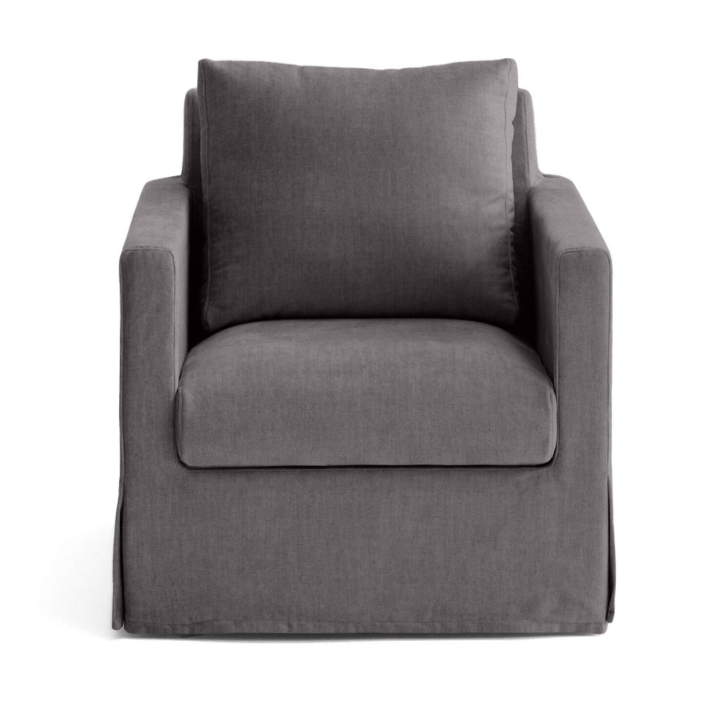 Serena - fauteuil déhoussable en velours - Gris