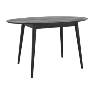 Table ovale 4 personnes en bois noir 130 cm - Eddy