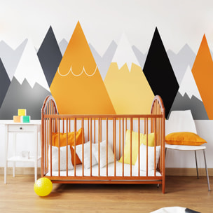 Stickers muraux enfants - Décoration chambre bébé - Autocollant Sticker mural géant enfant montagnes scandinaves LICAKA