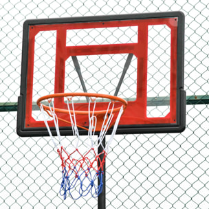 Panier de basketball sur pied hauteur réglable H.160–210 cm lestage roulettes noir rouge