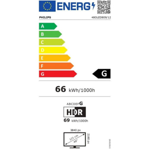 TV OLED PHILIPS 48OLED809 Ambilight Dalle EX 2024