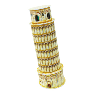Puzzle 3D di cartone della Torre di Pisa situata in Italia. 8 pezzi.