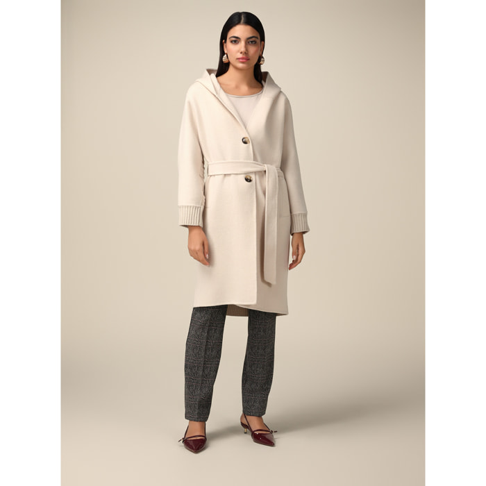 Oltre - Cappotto in panno e maglia - Beige