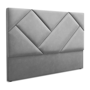 Tête de lit "Alpilles" 160x120cm en velours gris clair