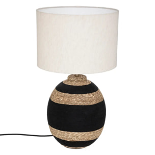 Lampe boule "Jorik" - métal - noir - H58 cm