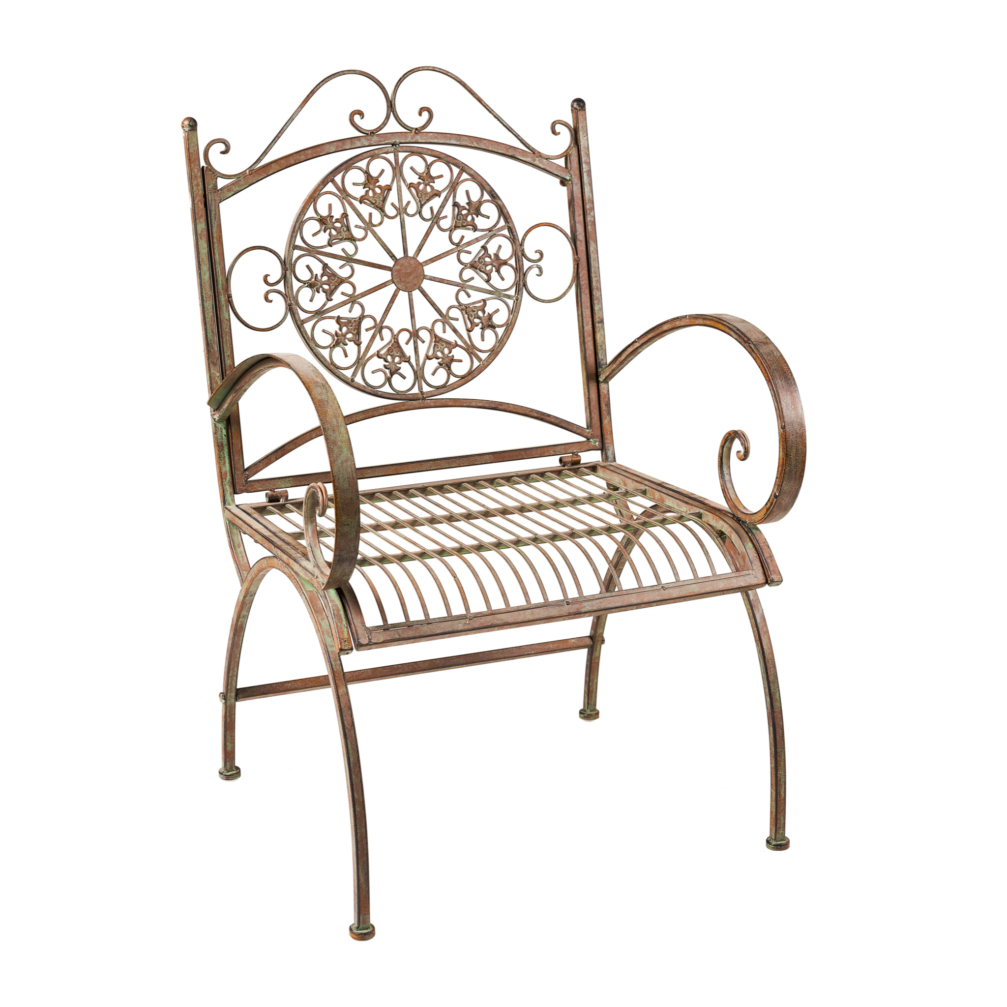 IRON LINE - CHATEAU SET 4 PEZZI VERDE - misura TAVOLO 100x60x56 , SEDIA 59X49X99, PANCA 113X49X99 H43